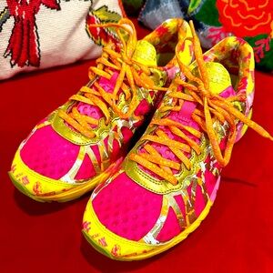 ASICS bright colored running shoes